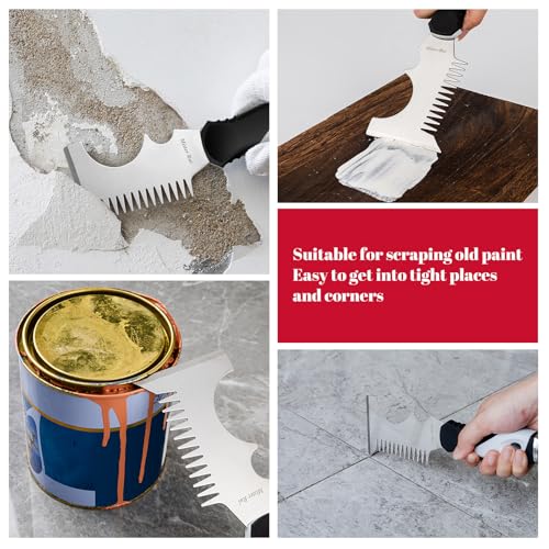 Mister Rui 5-in-1 Paint Brush Comb & Roller Cleaner, Stainless, Hammer Base - color: Black+gray