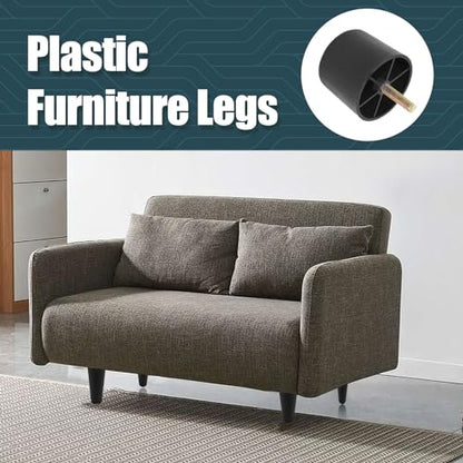 Luomorgo 2 Inch Plastic Table Legs, Black Couch Leg, 4 Pcs - color: Round Tapered, size: 2 Inch