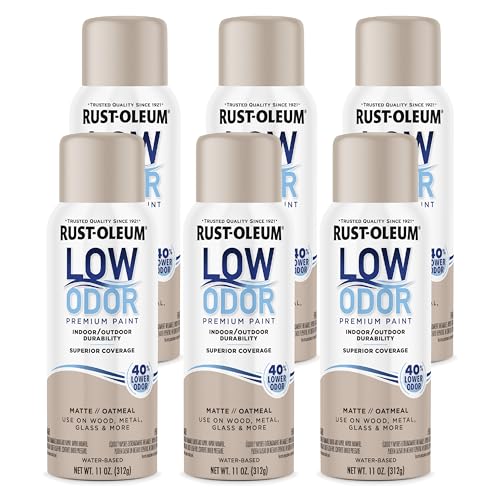 Rust-Oleum Low Odor Premium Spray Paint, Matte Oatmeal - color: Matte Oatmeal, size: 11 Ounce (Pack of 6)