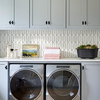 STICKGOO Peel and Stick Backsplash Tiles, 12 x 12 in, White/Beige - color: Pure White+Beige Slate