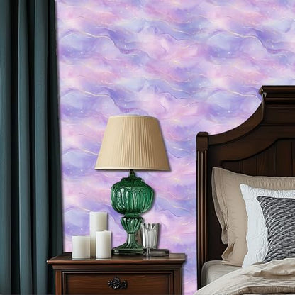 HOMETITUTE Glossy Purple Marble Gold Vein Peel Stick 15.7x39.4 Vinyl Decor - color: Wallpaper#4