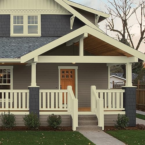 Glidden Total Exterior Paint & Primer All-in-One, Canary Grass/Green, Semi-Gloss, 1 Gallon - color: Canary Grass, size: 128 Fl Oz (Pack of 1)