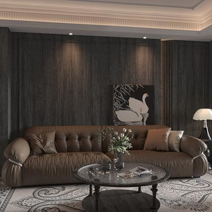 15.7"x354" Dark Brown Wallpaper Peel and Stick Wood Contact Paper Waterproof Removable Rustic Wood Vinyl Wrap for Countertops Kitchen Cabinets Bathroom Farmhouse Furniture Thicken Wood Laminate Sheets - color: Coffee, size: 15.7" x 354.3"