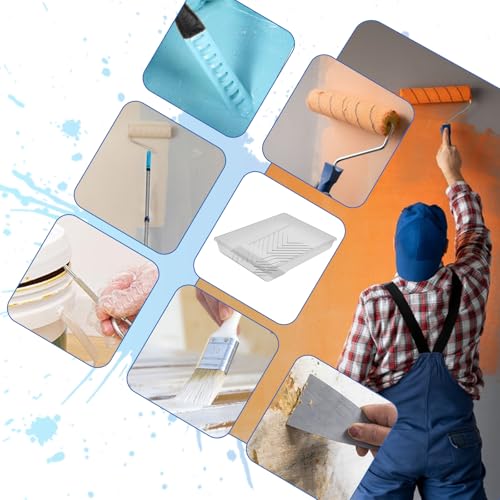 Paint Roller Kit with 4.4FT Telescoping Extension Pole, 27 PCS Paint Brushes Kit, 4" 9" Paint Roller, Paint Trays, Paint Roller Frame, Scraper for Home Interior, Painting Walls, Ceiling, House