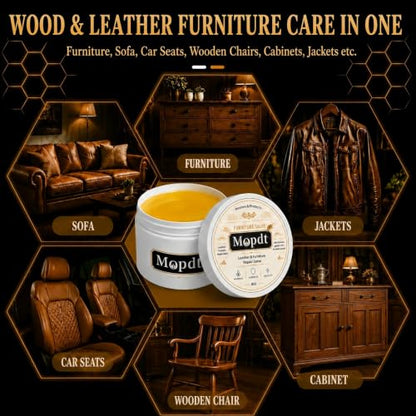 Wood & Leather Furniture Repair Salve, Leather Conditioner with Sponge, 8oz