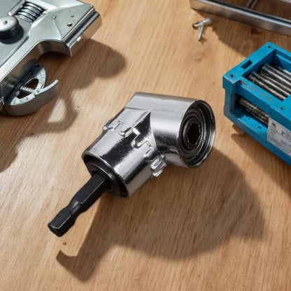 105 Degree Right Angle Drill Adapter 1/4 Inch Hex Bit Driver Attachment - color: Silver, size: 1 Pcs