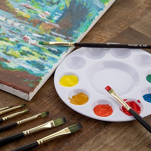 Falling in Art 9 PCS Long Handle Flat Brushes Set - style: Flat