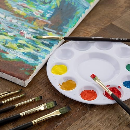 Falling in Art 9 PCS Long Handle Flat Brushes Set - style: Flat