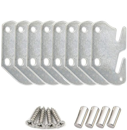 Bitray Wood Bed Plates Rail Hook Plates for Bed Frame Bracket Replacement - style: 8pcs