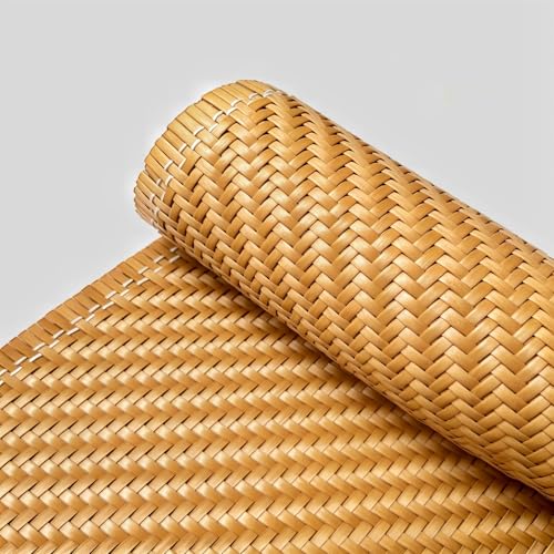 Plastic V Shape Rattan Cane Webbing 16"×40", Coffee Color Rattan Webbing for Caning Projects, Woven Open Mesh Cane for Furniture, Durable Craft Material for DIY Chairs & Ceilings