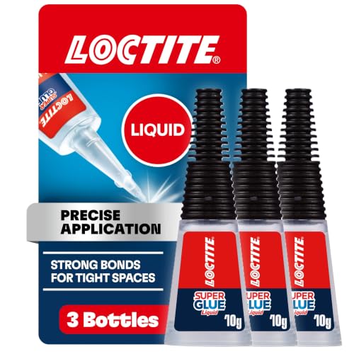 Loctite Super Glue Liquid Longneck Bottle, 10g Bottle (Pack of 3) Instant Adhesive for Plastic, Wood & Metal, Clear Superglue with Extra Long Precision Nozzle, Quick‑Dry Formula - size: 10g, style: 3 Pack