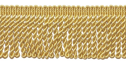 DÉCOPRO 2 1/2" (6cm) Bullion Fringe Trim (Style# EF25) Light Gold #B7 (Light Yellow Gold) 5 Yards (4.5m/15 ft) - color: Light Gold #B7 (Light Yellow Gold), size: 2 1/2" (6cm)