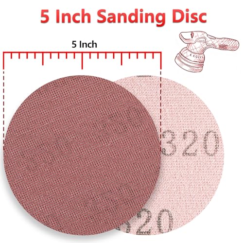 50 Pcs 5 Inch Mesh Sanding Disc for Random Orbital Sander 320 Grit - style: 5 Inch