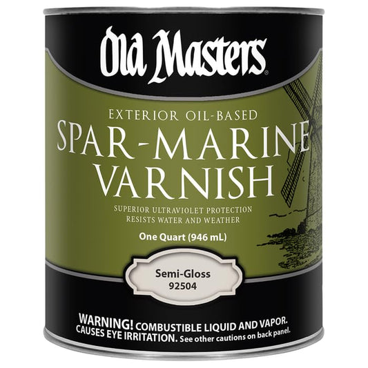 4-Pack of 1 qt Old Masters 92504 Clear Spar-Marine Varnish Oil-Based Exterior Coating, Semi-Gloss