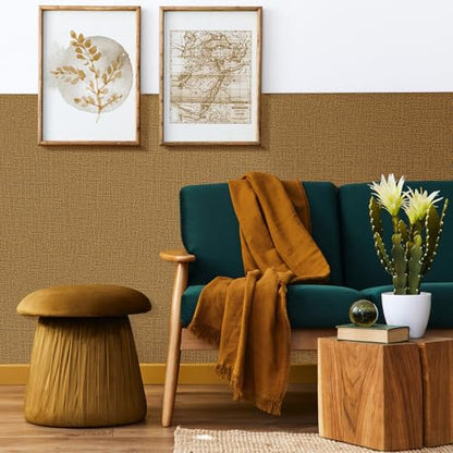 WADILE Grasscloth Peel and Stick Wallpaper 15.7in x 196.8in, Textured Contact Paper for Cabinets, Faux Linen Wall Paper Pull and Stick, Fabric Vinyl Wallpaper Self Adhesive Coffee - color: Coffee, size: 15.7" x 196.8"