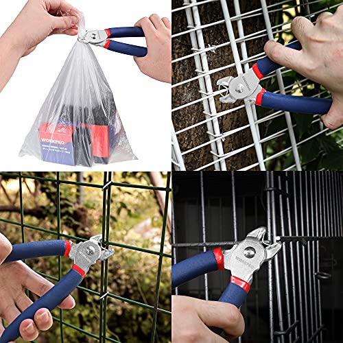 WORKPRO Hog Ring Pliers with 500 Pcs 3/4" Hog Rings - style: Flat Hog Ring Pliers Set