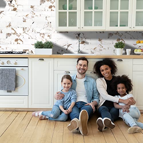 STICKGOO 10 Sheets Subway Tiiles Peel and Stick Backsplash, Belgium White - color: Belgium White