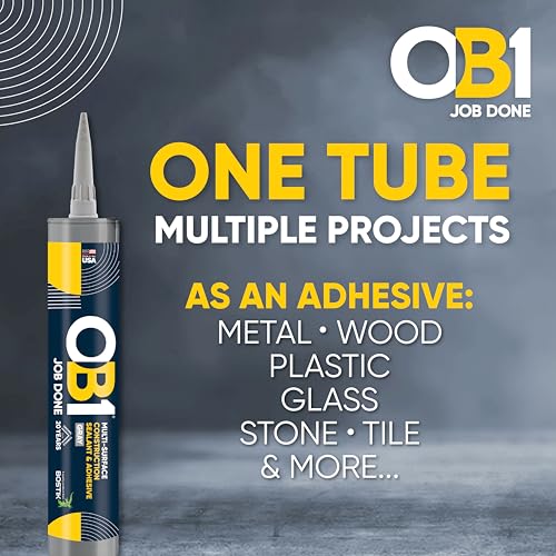 OB1 Universal Caulk Sealant & Adhesive Gray 10.1oz - 1 Cartridge - color: Gray, size: 10.1oz