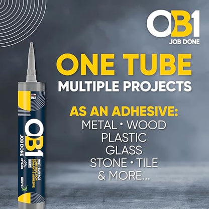 OB1 Universal Caulk Sealant & Adhesive Gray 10.1oz - 1 Cartridge - color: Gray, size: 10.1oz