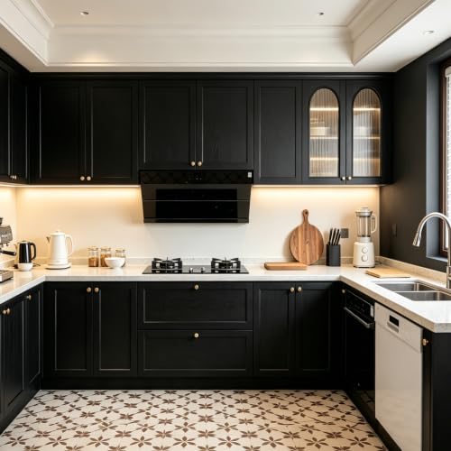Black Wood Grain Peel and Stick Wallpaper Waterproof Thick Vinyl Contact Paper Removable Self Adhesive Wallpaper for Cabinets Countertops Furniture Shelves Walls Easy to Clean 17.7" × 118" - color: Black, size: 17.7" x 118"
