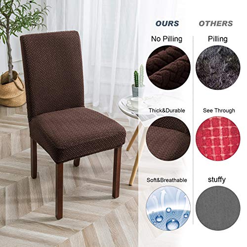 Genina Waterproof Chair Covers for Dining Room Chair Slipcovers Set of 4 - color: Chocolate, size: 14-18in Waterproof