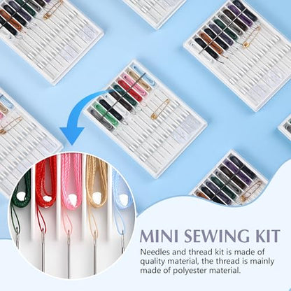 MTLEE 14 Boxes 140 Pieces Quick Fix Sewing Kit, Easy Pre Threaded Needle - color: Classic Color