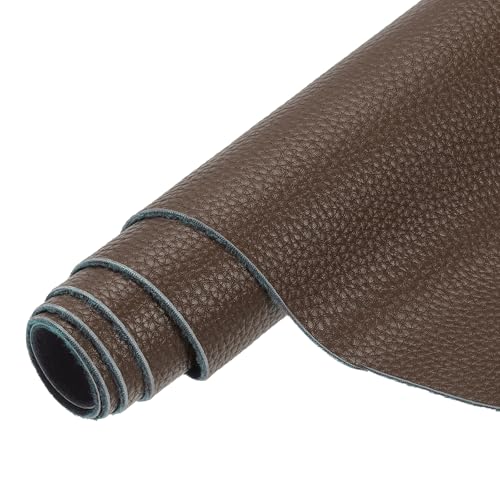 MECCANIXITY Faux Leather Fabric Sheets, 54x36 Inch Waterproof Solid Soft PU Synthetic Leather Sheet for Upholstery Replacement Renovate Furniture Bag Crafts DIY Sewings(Light Brown) - color: Light Brown