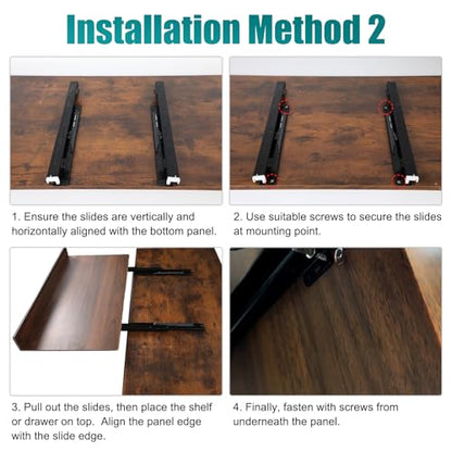 Undermount Drawer Slide Bottom Mount Pull Out Shelf Rail Hardware Flat - size: 7.8 Inch Shelf Slide