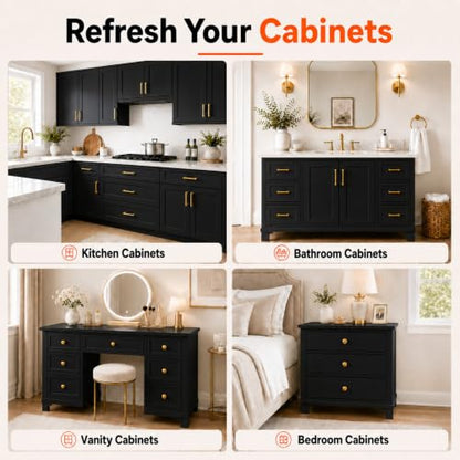 DWIL Cabinet Paint, Water Based Kitchen Cabinet Paint, Black Furniture Paint, Wood Paint, Low Odor, Fast Drying, Semi-Gloss, 16oz Black - color: Black, size: 16 Fl Oz (Pack of 1)