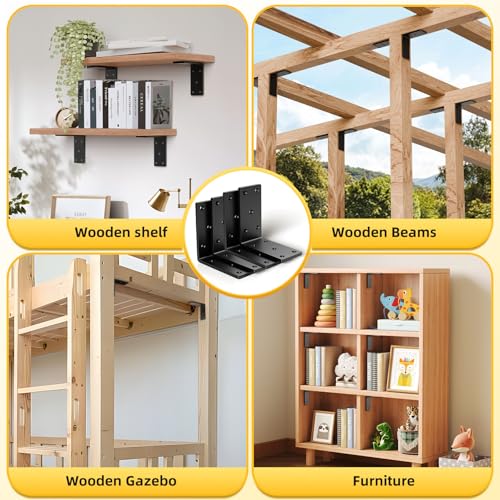 4 Pcs 5X 5 Heavy Duty L Brackets for Wood,90 Degree Angle Bracket,Thick6mm - color: 6mm- 4 PCS
