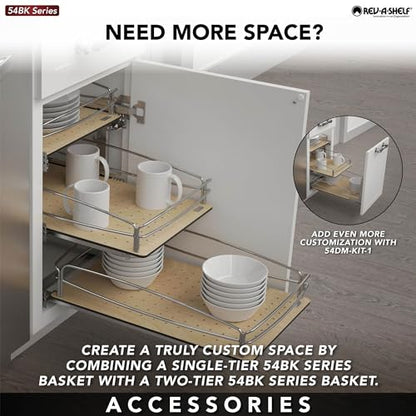 Rev-A-Shelf Pullout Organizer w/Soft-Close, Min Opening Width 11" - size: 15" Cabinet