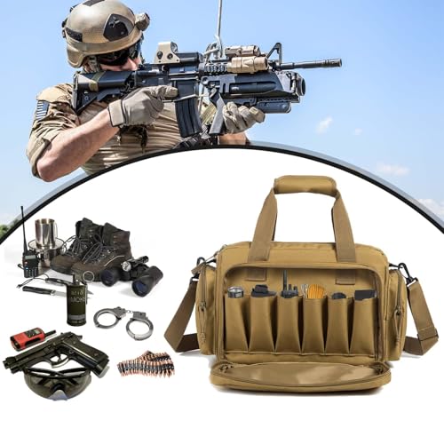 Range Bag -Medium Size Gun Range Bag for Handguns,Pistols and Ammo - color: Khaki