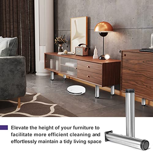 Stainless Steel Adjustable Furniture Legs 16 Inch - Silver - 4pcs - color: Silver, size: 16"