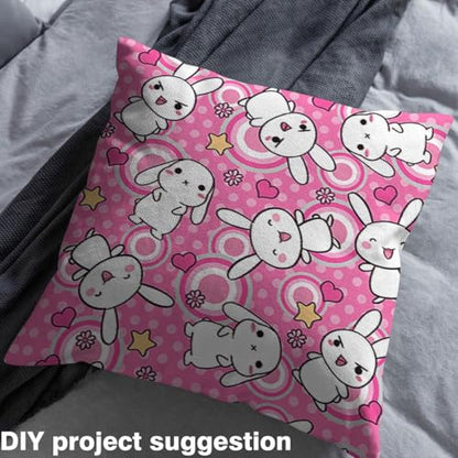 Feelyou Rabbits Animal Theme Fabric by The Yard 1 Yard Kids Soft - color: Multi 002, size: 1 Yard