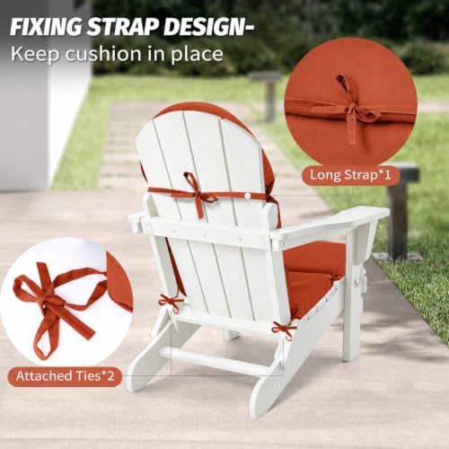 Adirondack Chair Cushion, 50x20 in Outdoor Rocking Seat Pad, 2 Pack - color: Spice, size: 2 pack