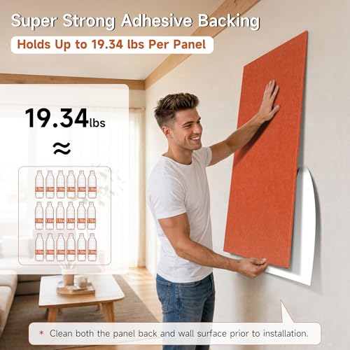 Acoustic Wall Panels,Peel and Stick,47.2"x23.6",4 Pack,Tangerine - color: Warm Tangerine, size: 4 Pack