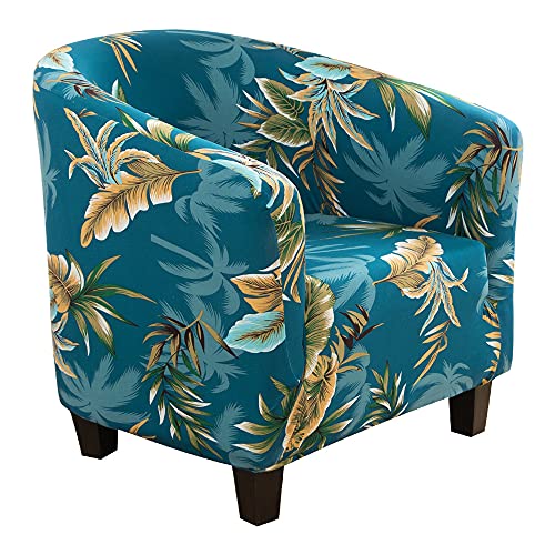 SearchI Club Chair Slipcover Stretch Barrel Chair Covers Printed Tub Chair Slipcovers Spandex Armchair Sofa Cover Removable Couch Furniture Protector Arm Chair Cover for Living Room(Floral Pint 1) - color: Floral Pint 1