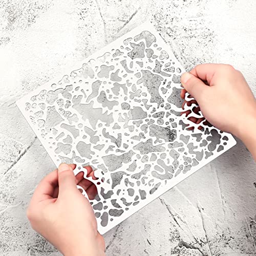 Crtiin 8 Pcs Knockdown Texture Stencil 8x8 Inch Drywall Repair Tool