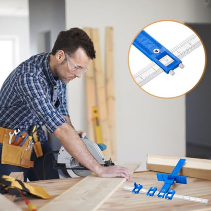 Woodworking Ruler, Cabinet Hardware Jig Mounting Template Drill Guide Sleeve Drawer Pull Jigs handle jig Power Tools Drilling Punch Locator Wood Drilling Dowelling Woodworking Kit for Cabinets Knobs