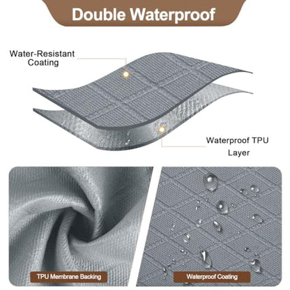 SearchI Waterproof Dining Chair Seat Covers Set of 4, Check Light Grey - color: Check Light Grey