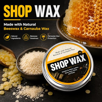 8 oz All Natura Paste Wax for Metal and Wood,Shop Wax for Workshop Tools