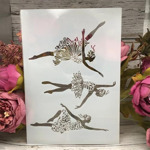 TIAMECH A4 Reusable Ballet Girls Stencil for Painting - style: Ballet Girls