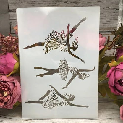 TIAMECH A4 Reusable Ballet Girls Stencil for Painting - style: Ballet Girls