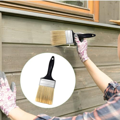 3 inch Flat Paint Brushes,Paint Brush Professional Paint Tools - color: Black 6 Pack