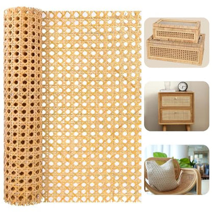 16-inch Wide Rattan Webbing 80-inch Long (6.6 ft.) Rattan Webbing Rolls for Furniture, Chairs, cabinets, Ceilings, beds Rattan Projects Basket Weaving Supplies Open mesh Rattan - color: Dark color16/80 inch