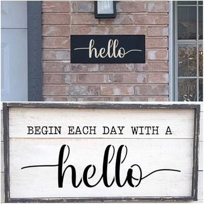 Large Hello Stencils for Painting - 6 Pack Hello Stencil Templates for Painting on Wood, Reusable Letter Stencils for Chalkboard Wood Crafts Signs & Home Front Door Mat Decorations - style: Hello