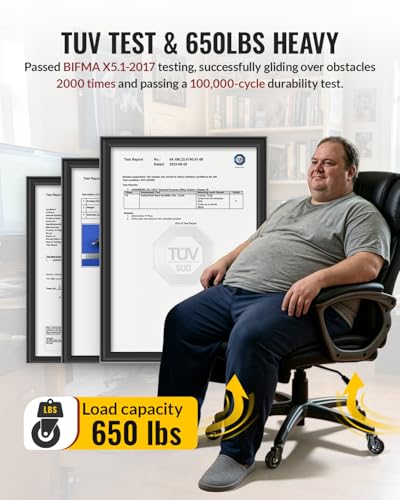 HOLKIE Office Chair Wheels Universal Fit Roller Blade Casters Black - color: Black