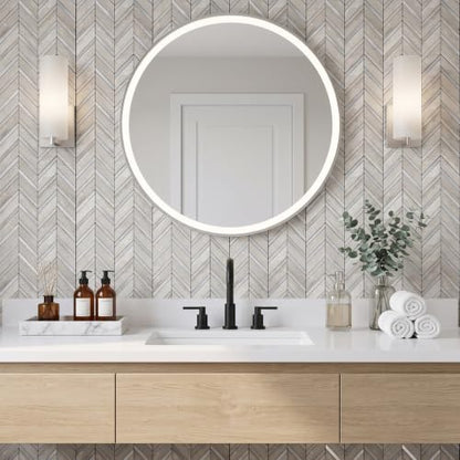 Yipscazo 10-Sheet Peel and Stick Herringbone Backsplash,Gray Stone - color: Gray Stone