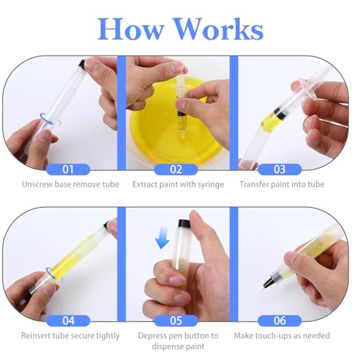 10 Pcs Refillable Paint Touch Up Pen Set Empty Refillable Paint Brush Reusable Wall Touchup Pen Multi-Surface Repair Tool Brushes for Home Furniture Wood Cabinets Windows DIY Crafts Projects Supplies