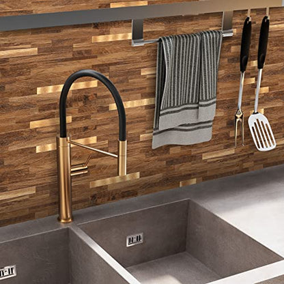 Midcard 10 Sheets Peel and Stick Backsplash PVC Wall Tile,for Kitchen Backsplash… - color: Rectangular Dark Brown